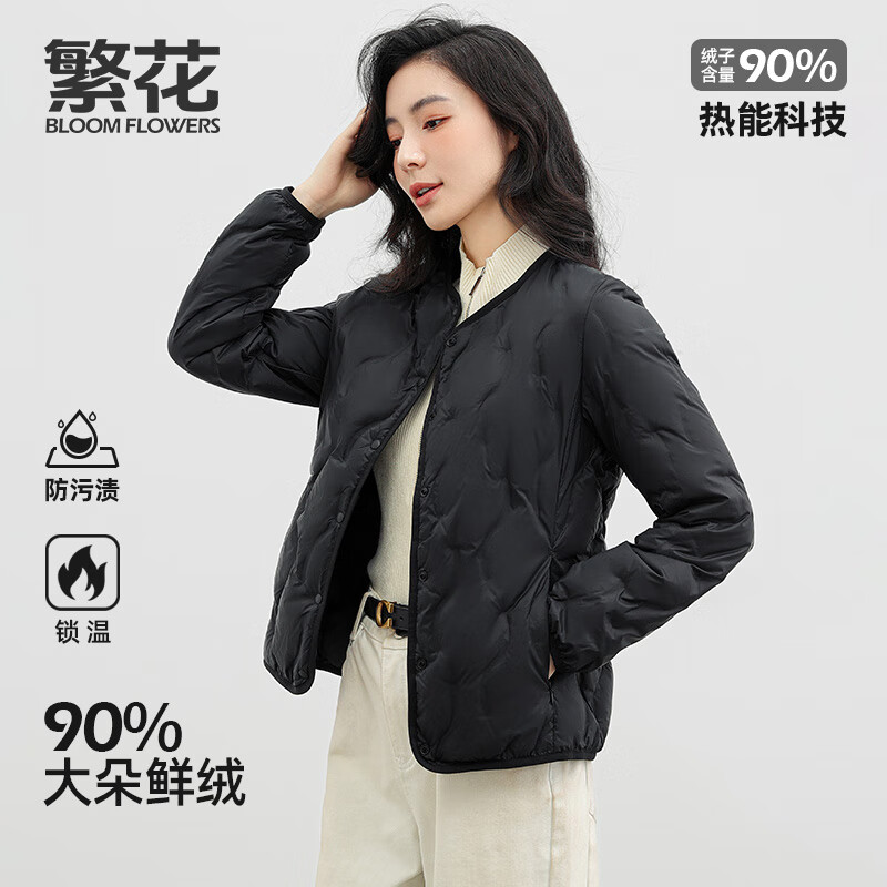 ���ڲ��������� BLOOM FLOWERS�ᱡ���޷�Ůװ2025�ﶬ���¿�Բ��̿������ڵ����⴩�������� 133Ԫ