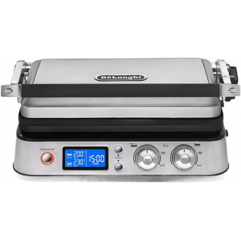 德龍（Delonghi） Livenza電動室內(nèi)燒烤爐全天候臺面烤爐 早餐牛排機帕尼尼三明治制作 3個烹飪位置CGH 1020D 銀色 1層