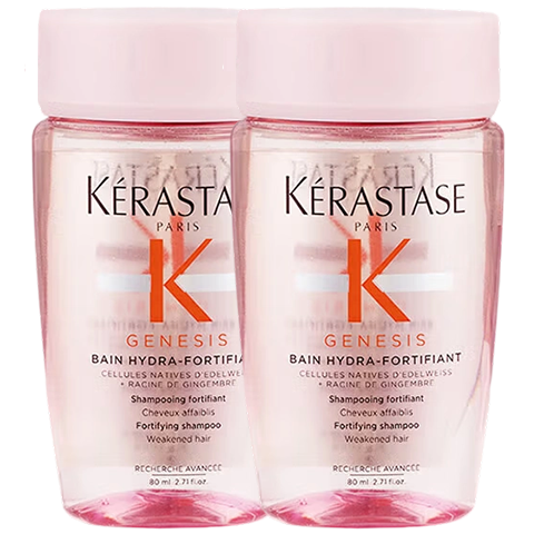 卡诗(KERASTASE)洗发水去屑改善扁塌蓬松发丝洗发露强韧滋养生姜修护洗头膏旅行装 元气姜赋源洗发水 80ml*2瓶