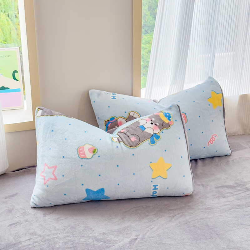 伊路卡新款牛奶绒四件套秋冬季保暖珊瑚绒床上用品儿童被套床单 布丁狗 1.2米床 三件套 床单款 （被套150*200cm）