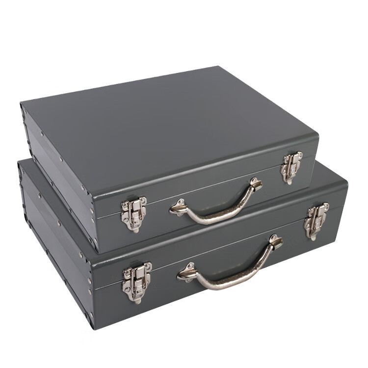 全鋒（QUANFENG）鐵箱子加厚款加長(cháng)五金工具箱收納箱電錘鐵皮箱汽修家用工具箱 普通款(420*300*120mm)