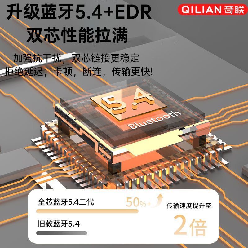奇联不入耳蓝牙耳机挂耳式2025新款无线听歌音乐高音质游戏低延迟久戴不痛超长续航开放式ENC智能降噪 黑色