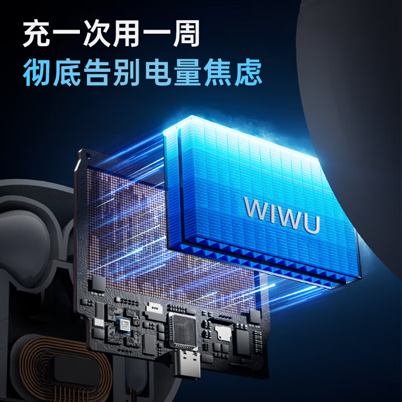 WIWU【2025新款ENC降噪】主动入耳式真无线蓝牙耳机通话降噪HIFi音质长续航适用苹果安卓小米华为 【冰川白】四唛ENC降噪|13mm动圈