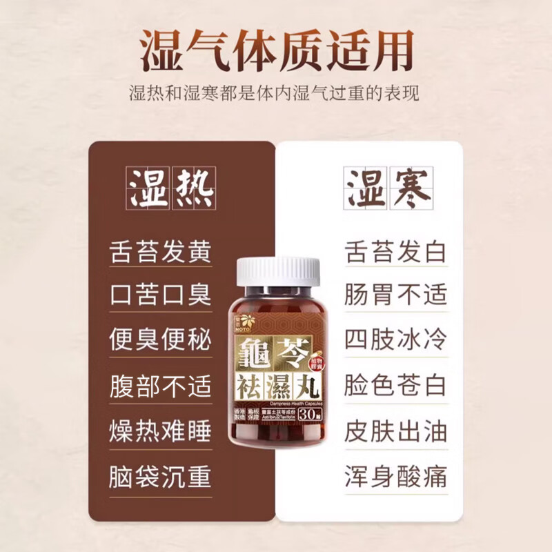 樂道（NOTO）香港进口 龟苓祛湿丸 中药健脾祛湿土茯苓 消水肿薏仁排湿胶囊 30粒