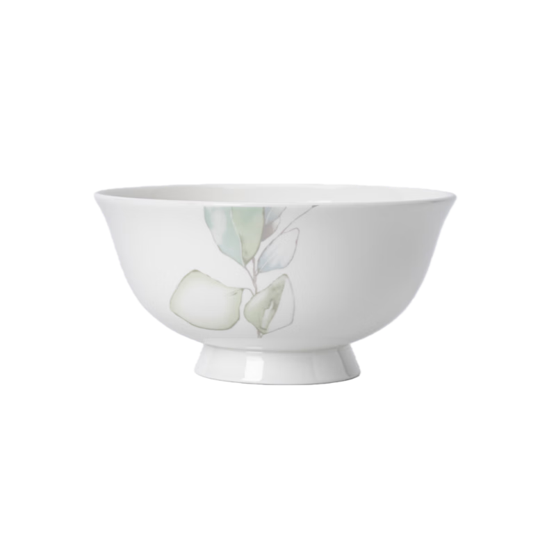 浩雅景德镇釉中彩陶瓷餐具陶瓷饭碗汤碗一人食春意浓浓10个高脚碗