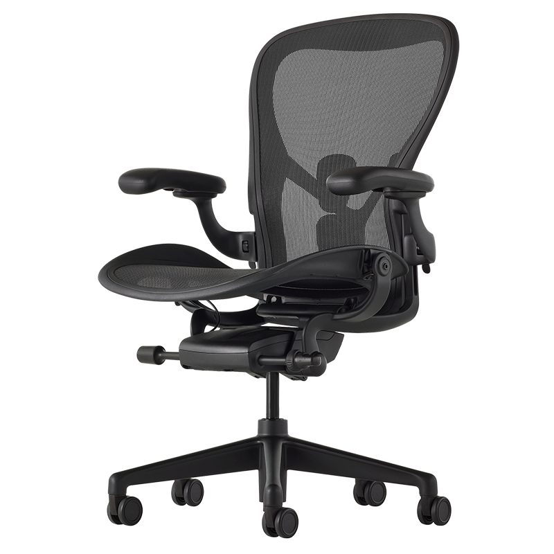 赫曼米勒电脑椅人体工学椅 Aeron2石墨黑中号 【正品保证质保12年】