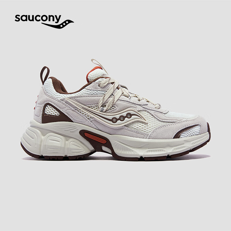 Saucony索康尼2K骑士鞋休闲鞋男女复古老爹鞋女厚底增高运动鞋男 米棕11 39