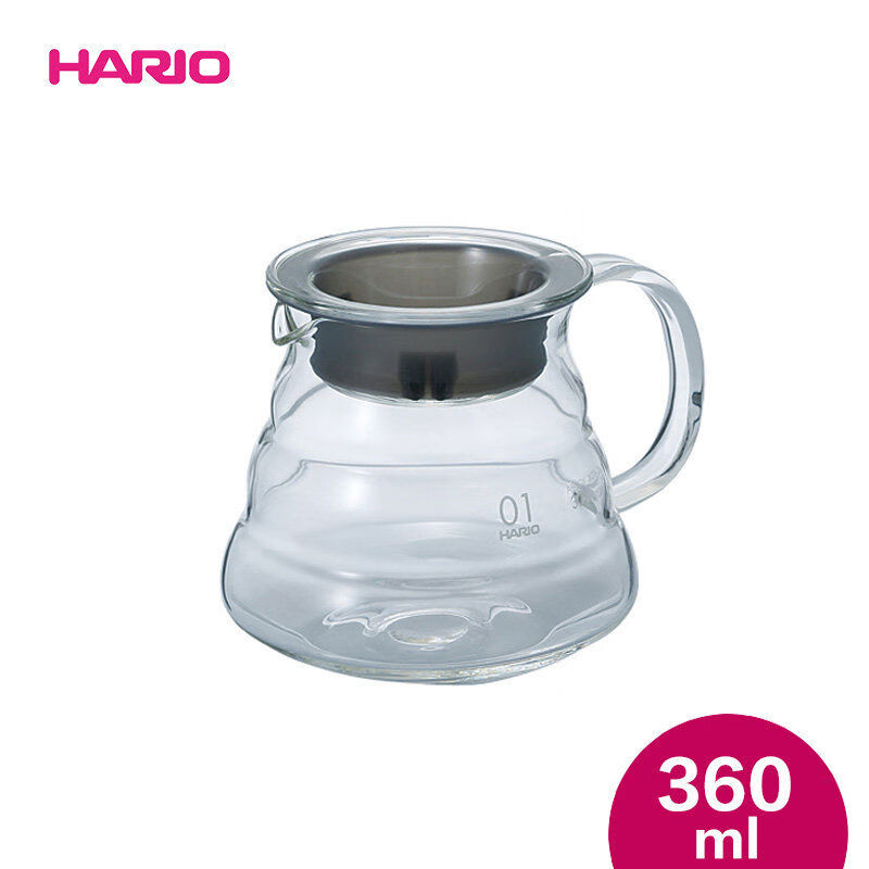 HARIO日本进口手冲咖啡壶V60经典云朵壶耐热玻璃分享壶咖啡下壶 云朵壶01号360ml