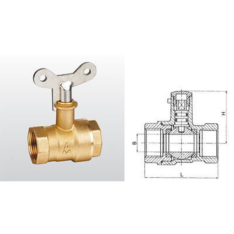 埃美柯黄铜加厚带锁防盗直通开关球阀DN20（6分 3/4专卖店 钥匙
