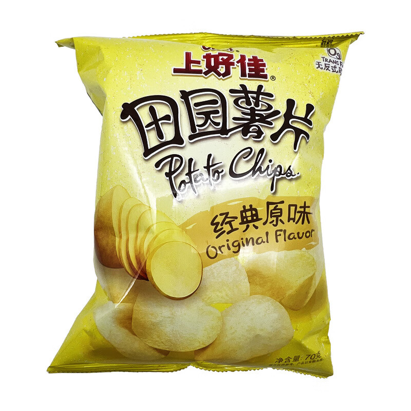 上好佳70g80g田园薯片经典原味番茄味香甜辣大包装休闲食品批发 70g