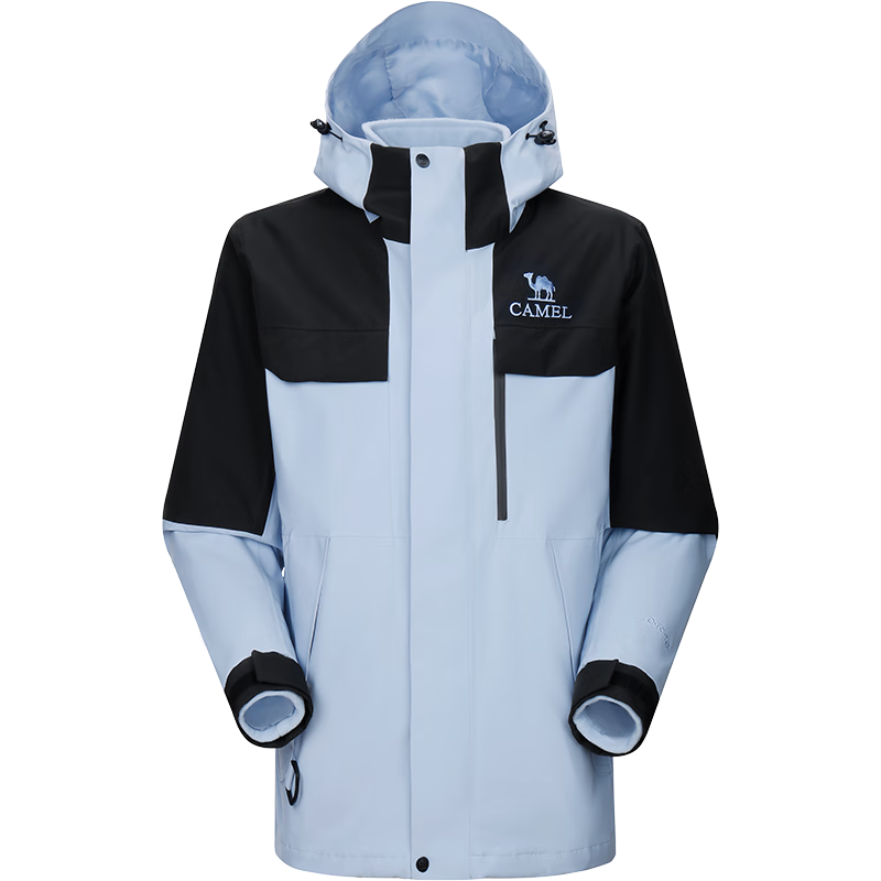 骆驼（CAMEL）雨神铠甲冲锋衣男女装户外三合一外套 734CAELO611A 毕摩蓝 M