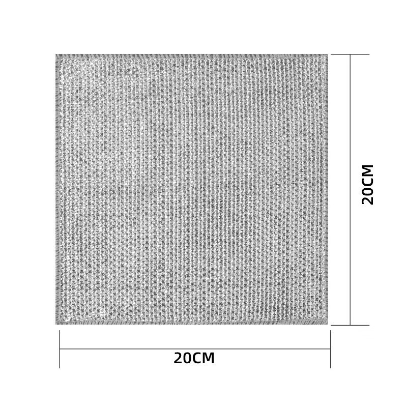 恬舒加厚金属丝银丝抹布洗碗布厨房家用刷锅不伤锅洗碗钢丝 加厚款银丝抹布 【20*20cm】双层*20条