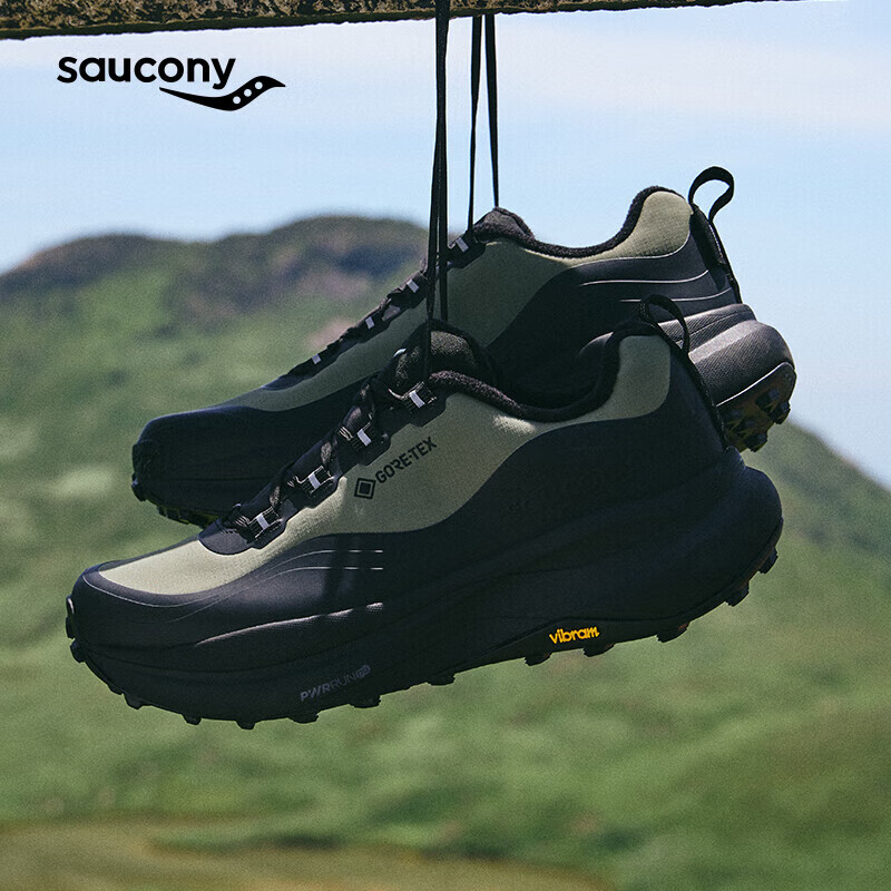 Saucony索康尼跑步鞋缓震舒适休闲防水防滑户外运动鞋 绿黑2 43