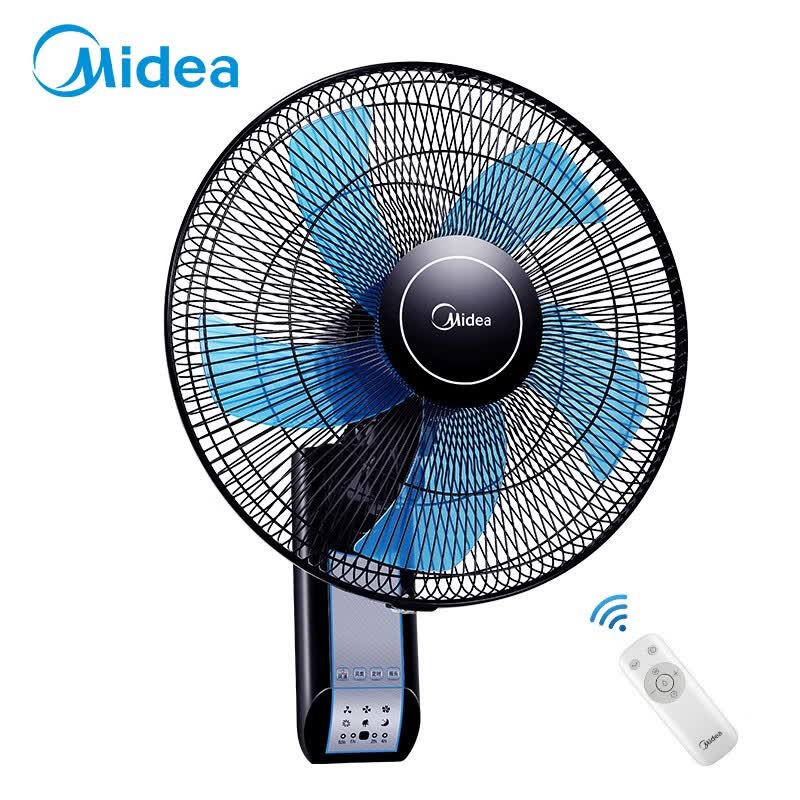 美的(midea) 壁扇风扇16吋挂壁式牛角风扇家用轻音摇头餐厅客厅食堂