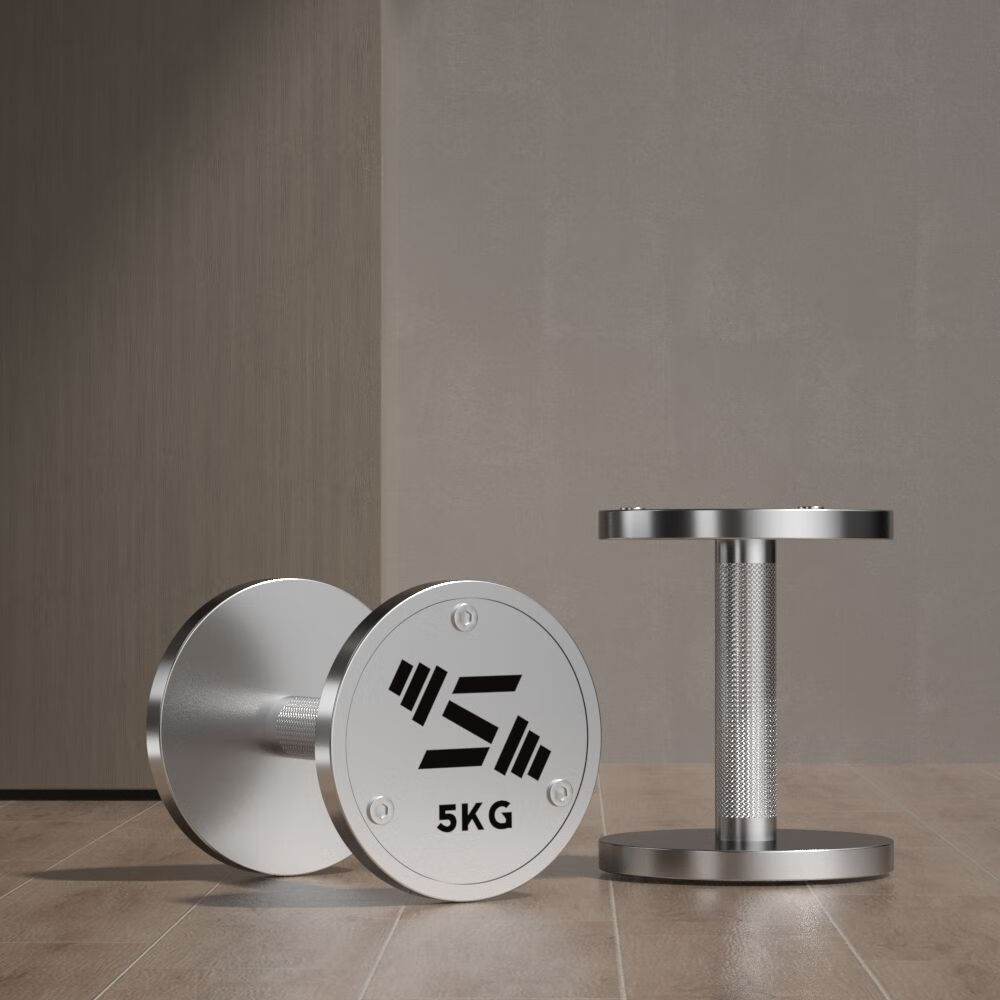 斯諾德電鍍啞鈴純鋼防銹啞鈴男士運動(dòng)健身家用力量訓練10KG一對 純鋼電鍍5kg*2支