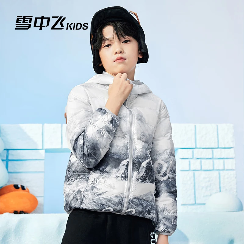 雪中飞【集合】儿童轻薄羽绒服冬季新款轻薄外套男女童中大童羽绒外套 冰山雪地（圆标） 130