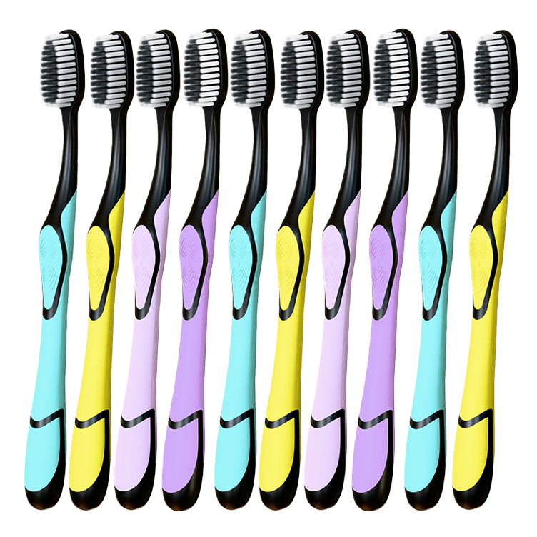 BRUSHING BEAR牙刷软毛高档竹炭细刷丝去渍护龈成年人家用家庭装10支独立包装