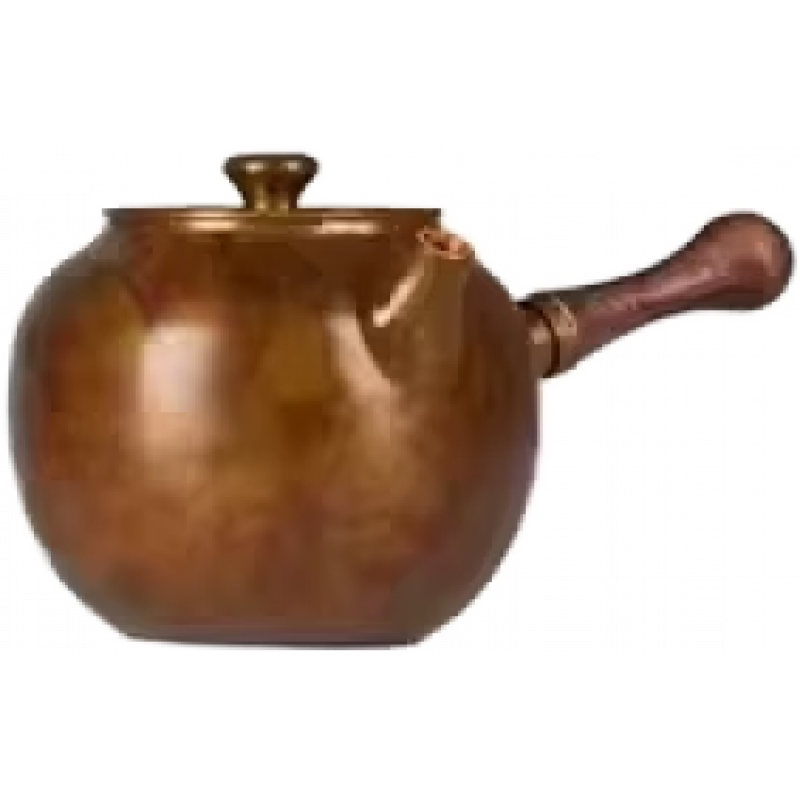 朱炳仁銅 小龍珠 手工銅壺家用辦公可攜式耐熱煮茶壺茶具 側(cè)把壺斑銅