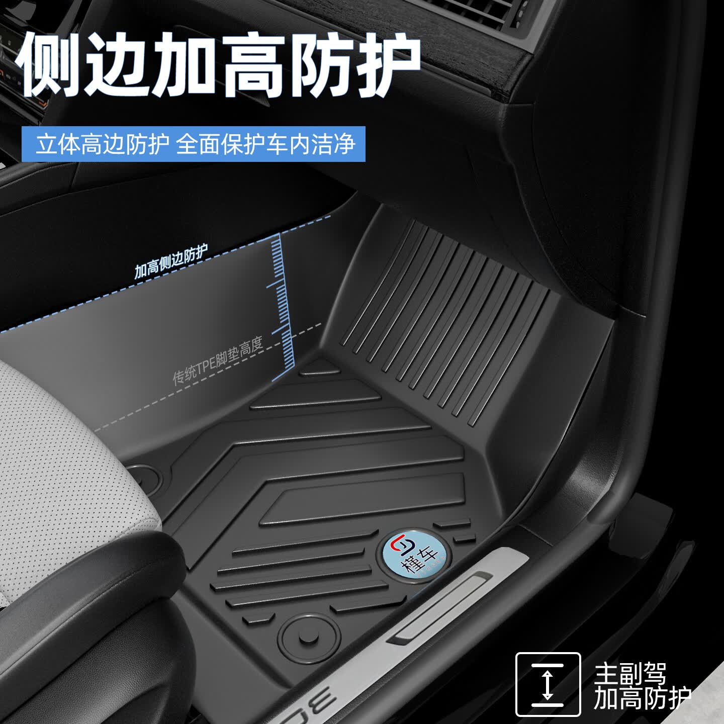 槿车比亚迪海鸥汽车脚垫TPE全包围无异味原车开模适用于海鸥23-25款 双层-TPE汽车脚垫+红色高弹丝+后备箱垫 比亚迪海鸥【23-25款】