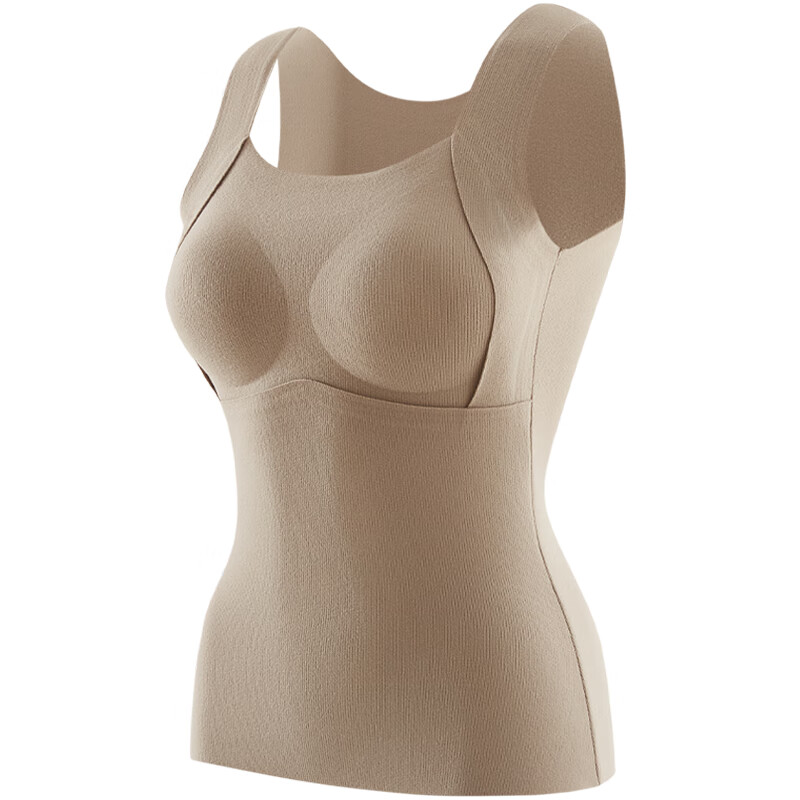 古今（GUJIN）保暖背心女士带胸垫无痕高弹不勒轻暖养肤内穿美背文胸一体上衣 黑色 (百搭显瘦） XL 【建议120-135斤】