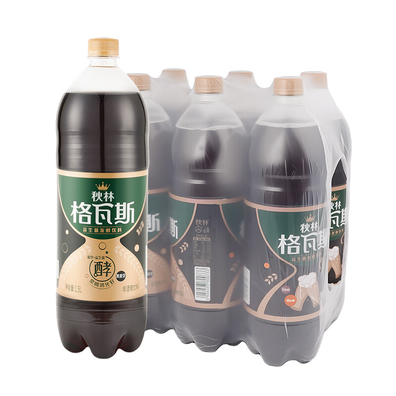 秋林格瓦斯黑麦芽大列巴面包发酵饮料 1.5L*6瓶 整箱装