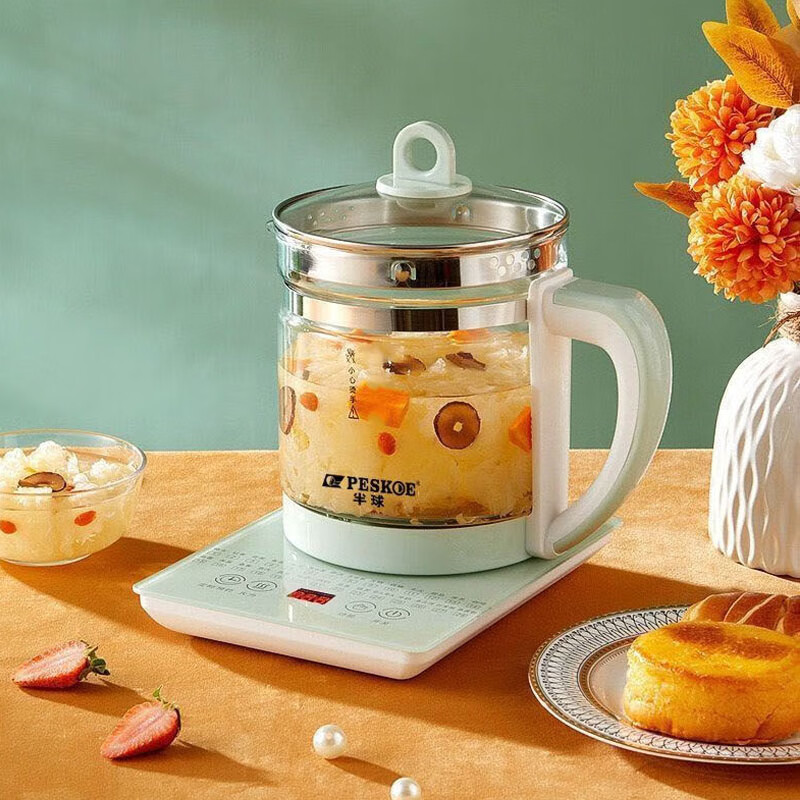 半球办公室泡茶养生壶家用烧水壶小型煎药壶全自动煮茶器玻璃保温 1.8L升级加厚玻璃+滤网+蛋架 1.8L