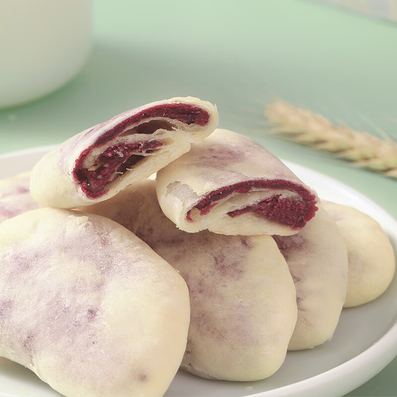 法米诺紫薯芋泥饼早餐代餐糕点心无蔗糖粗粮饱腹紫薯饼糕点袋装300g 紫薯芋泥饼袋装300g(10枚)