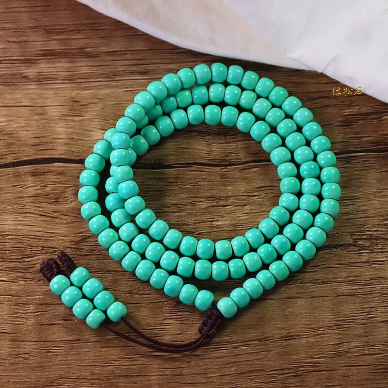 佩曼 绿松石手串湖北手链108颗多圈无优化松石项链女款直 6mm老型多圈