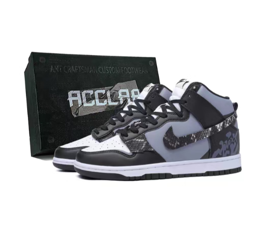 耐克（NIKE）定制Dunk水墨国风古风山河山河人间防滑耐磨高帮板鞋男款黑白熊猫 金蛇银舞 41