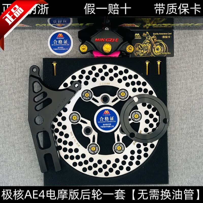专颖极核AE4SEAE4pro明浙M21大辐射M19螃蟹卡钳前后碟刹原厂套装直上 【明浙M19+m49刹车盘+转接码+后油管】黑色 极核AE4电摩版【改装碟刹升级】电自需要备注