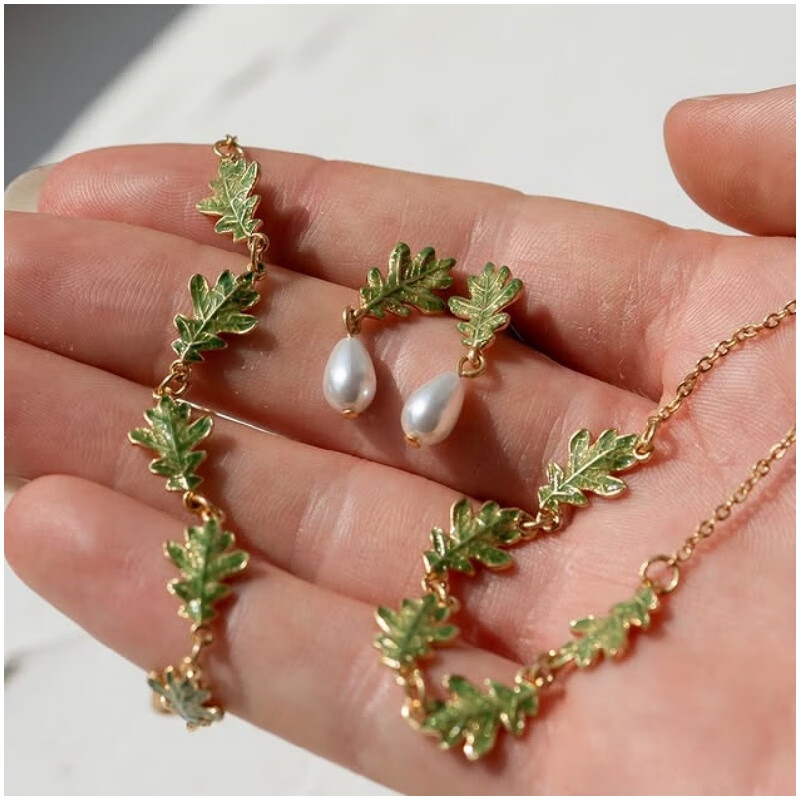 Fable【徐梦洁同款】橡树叶珐琅彩手链手饰小众设计高级感送女生 橡叶珐琅彩手链