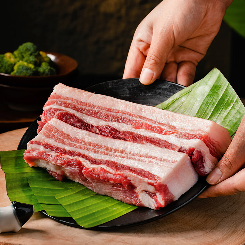 熊猫猪猪庄园猪肉金华两头乌带皮精品五花肉350g黑土猪肉仔排顺丰源头直发 五花肉净重1.4斤【老客首选】