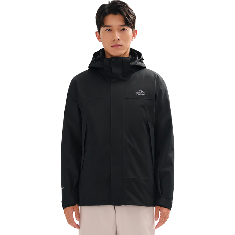 伯希和（Pelliot）【原石|羽绒版】冲锋衣三合一男鹅绒内胆保暖外套115401061黑XL