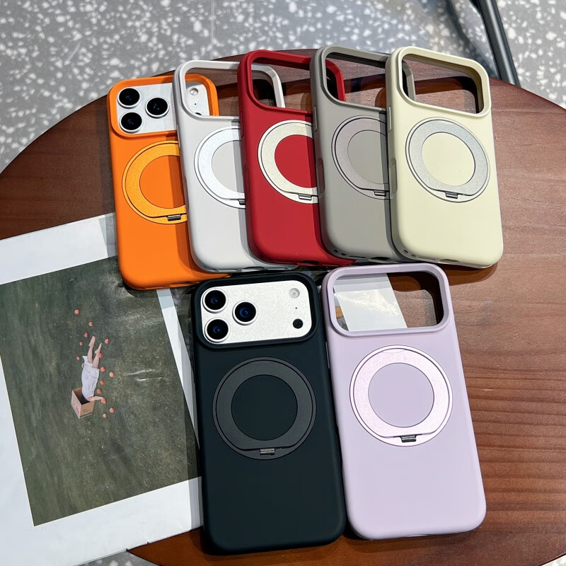 麦焕【磁吸支架】适用苹果17pro手机壳iPhone17promax液态硅胶保护套17纯色轻薄全包防摔软壳 【大红色】液态硅胶 苹果17pro