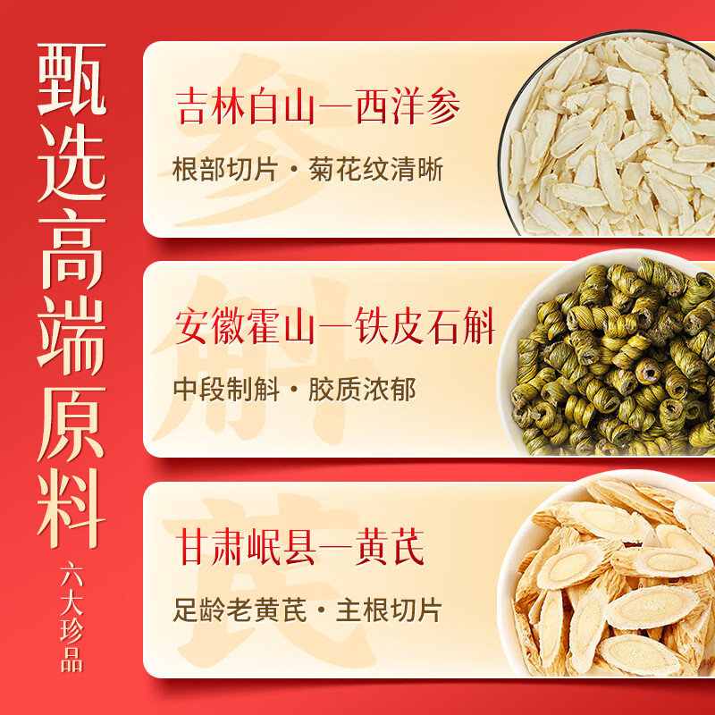 同仁堂（TRT）西洋参石斛鹿茸灵芝黄芪化橘红滋补福瑞满堂六拼礼盒送父母/送长辈/送亲戚/见客户 六拼礼盒