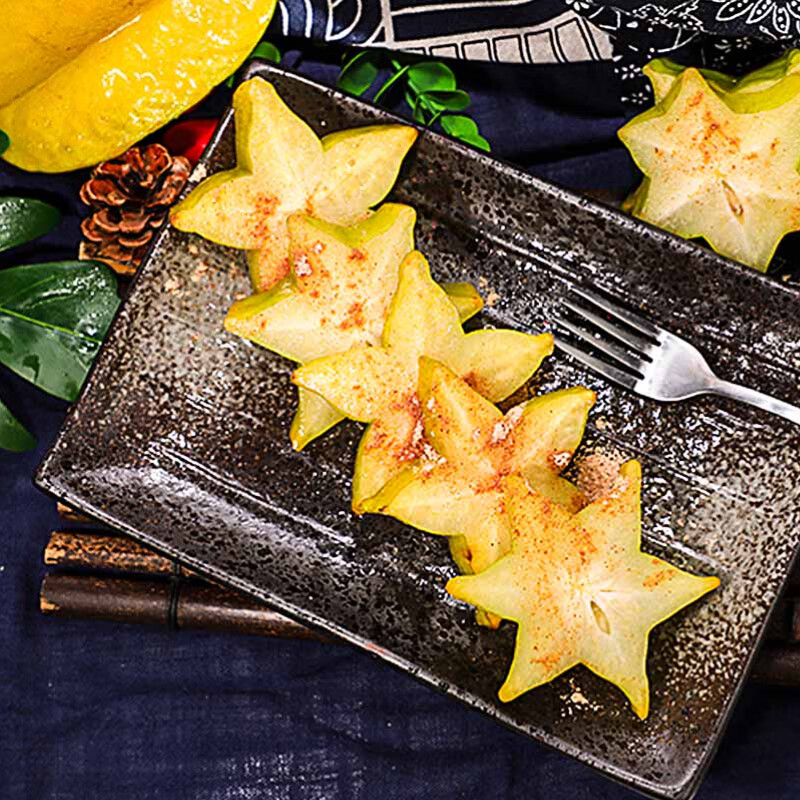 杨桃水果当季农家现摘香甜多汁五角星 杨桃2斤带箱（单个130g起）