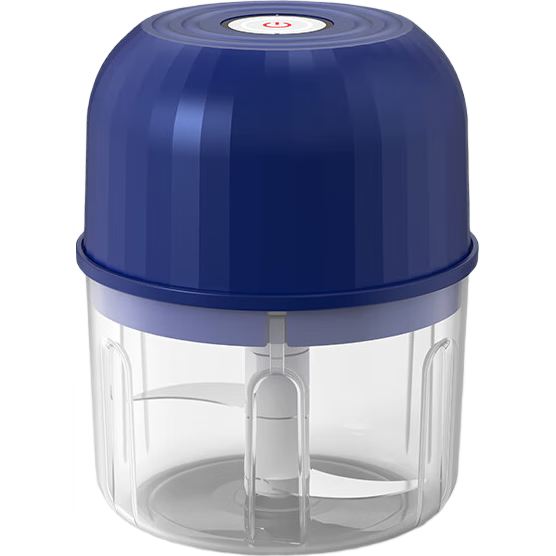 绞肉机小型打蒜器厨房家用绞蒜切蒜器多功能辅食料理机无线电动蒜泥神器 深蓝色 0.26L 3叶刀