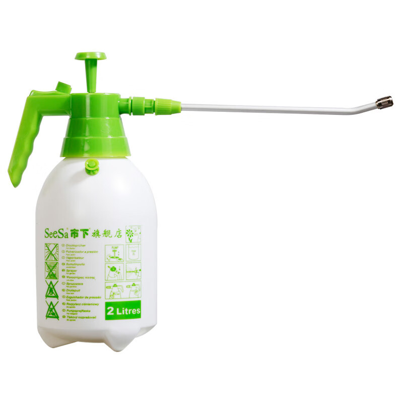 市下（seesa）牌2L噴壺小型器長彎嘴澆花噴水壺氣壓式園藝噴壺新 2L配長桿