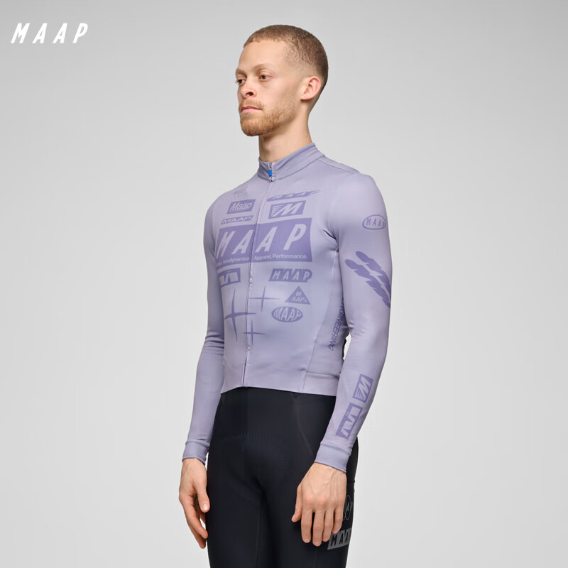 MAAP 【秋冬新色】男士 Drome 系列 公路车竞速加绒长袖秋冬季骑行服 闪银紫 XS