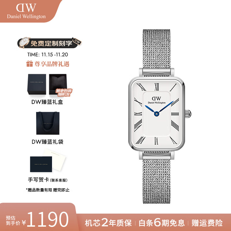丹尼尔惠灵顿（DanielWellington）DW手表女小蓝针复古方表女士手表欧美腕表 七夕情人节礼物送女友 DW00