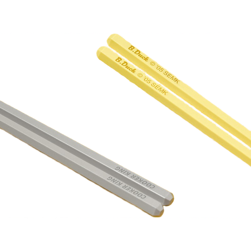 炊大皇（COOKER KING）B.Duck小黃鴨抗菌合金筷創(chuàng)意精美餐具伴手禮禮物餐具 小黃鴨抗菌合金筷5雙檸檬黃 5雙