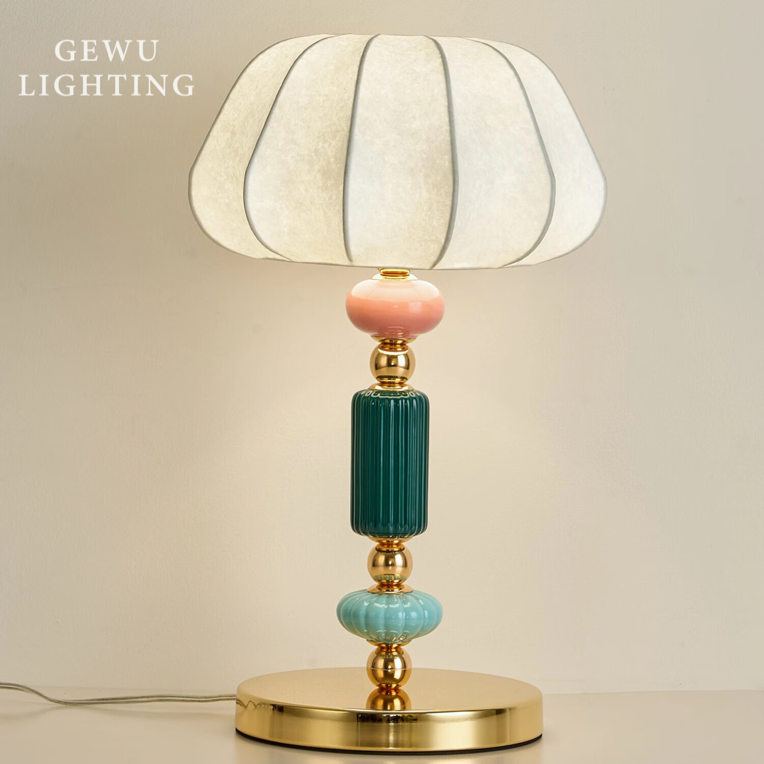 比达迩GEWU意大利设计师现代简约轻奢丹麦卧室陶瓷床头灯高级氛围台灯 混合蚕丝陶瓷灯