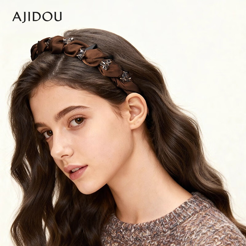 AJIDOU阿吉豆发箍女款时尚休闲头箍新年跨年礼物 咖色 1个