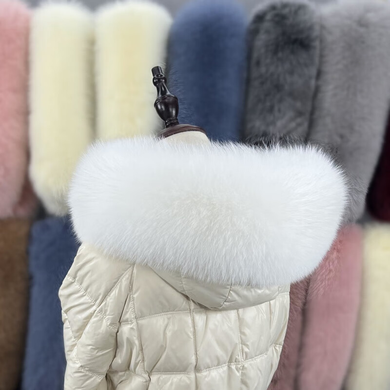 xierwei狐狸毛真毛毛领子单卖女羽绒服毛领单买围脖貉子皮草毛领通用