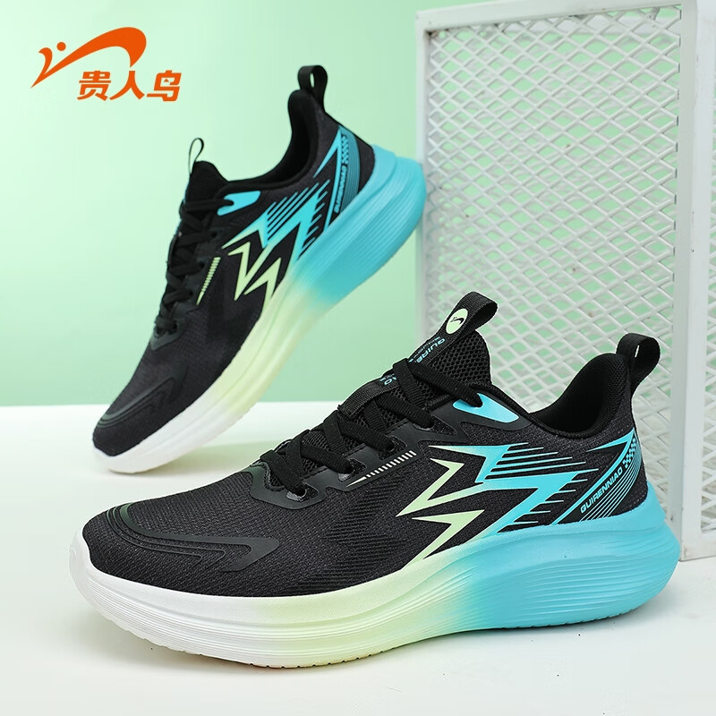贵人鸟【品牌断码清仓】男鞋跑步鞋运动鞋舒适休闲鞋男女 P5B2395黑色 41