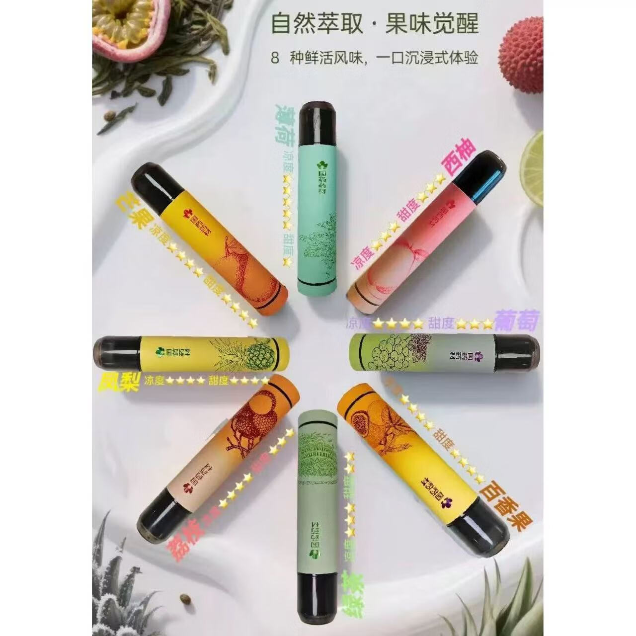 伊多健[2支装]国药出品清新口气电子喷雾口腔抗菌薄荷可充电便携装 百香果 + 凤梨