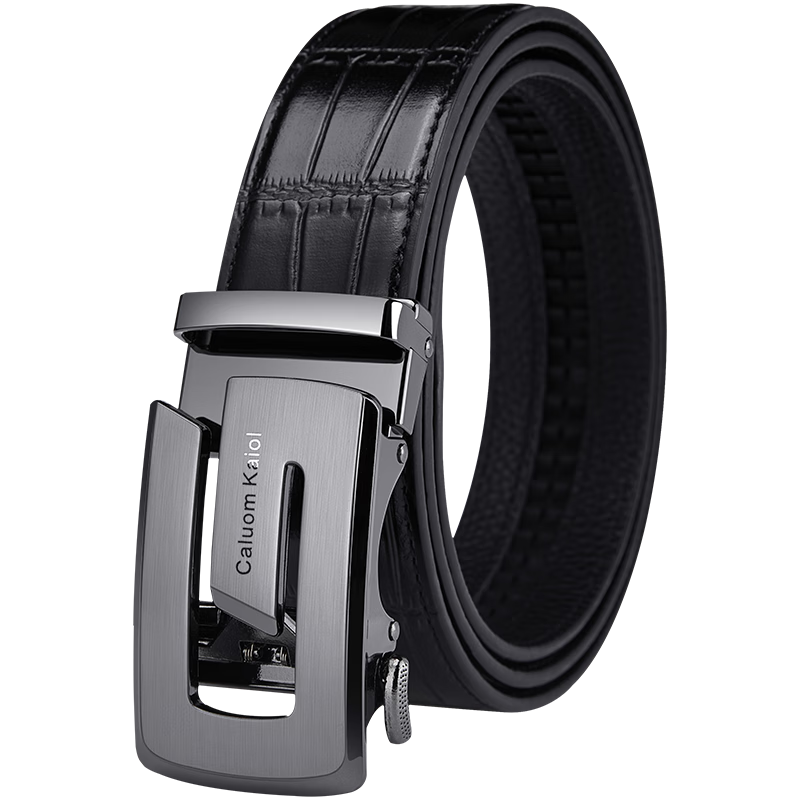 Caluom Kaiol品牌皮带男自动扣轻奢真皮腰带商务男士裤带圣诞礼物送男友 【专柜礼盒】80928 113cm -130cm默认随机(可修剪)