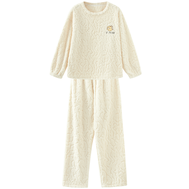 古今(GUJIN)冬季睡衣女士加绒加厚保暖珊瑚绒家居服套装2025可爱高级感女学生 粉色 【双倍暖绒】 M 建议体重80-100斤