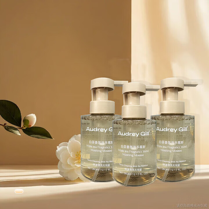 AUDREY GILL白茶香氛洗手慕斯酒店同款泡沫洗手液健康呵护保湿儿童大人通用 白茶香氛 350ml*1瓶