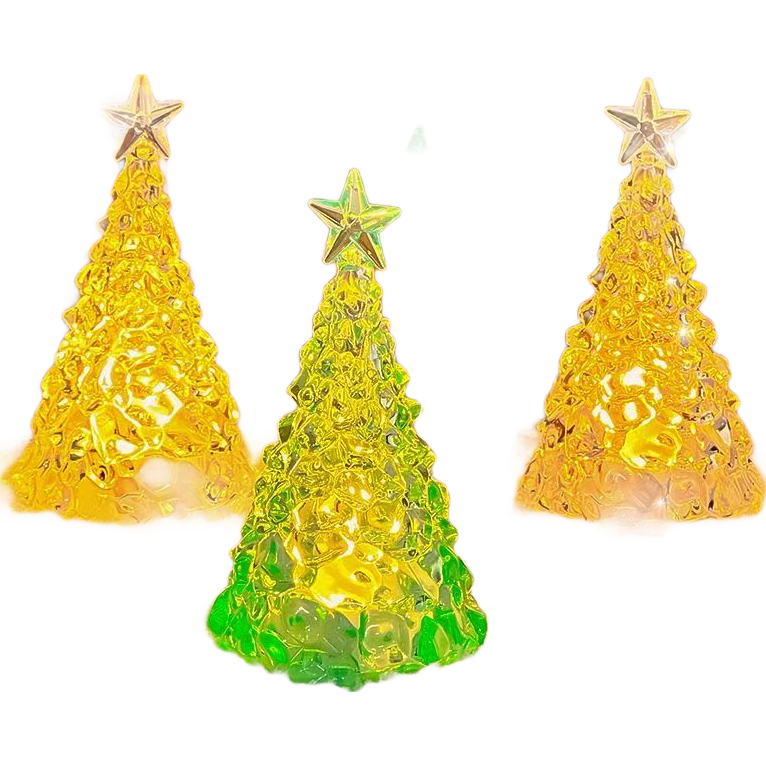 手机拍照配件圣诞树小夜灯七彩水晶灯送闺蜜圣诞节小礼物氛围感装饰品桌面摆件 星星圣诞树【黄灯】